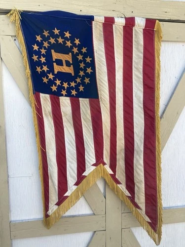 Vintage Civil War Reenactor US 34 Sta Flag H Battery US Army Split Reproduction