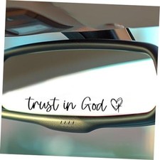 Trust In God Car Mirror Sticker Set, Christian Decal Trust In God Black
