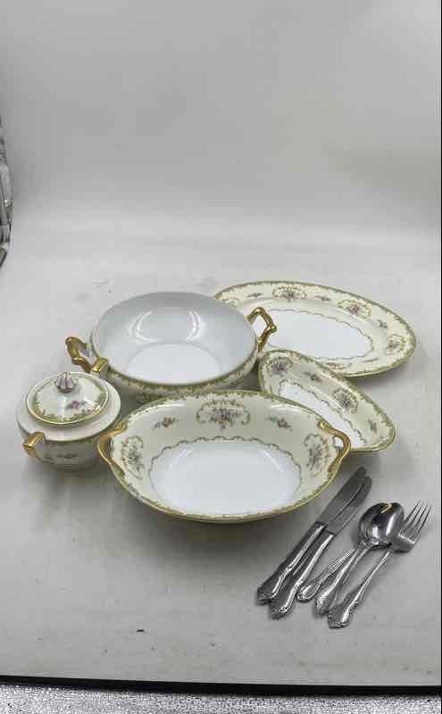 Noritake Multicolor Floralia Porcelain Serving Dishes Set Mixed Lot Of 10