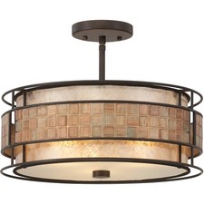 Quoizel MC842 Laguna 3 Light 16"W Semi-Flush Ceiling Fixture - Copper