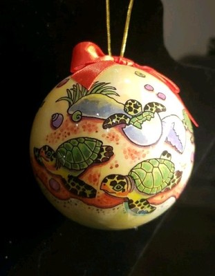 Agiftcorp Laguna Beach CA  Baby Sea Turtle Plastic Ball Christmas Tree Ornament 