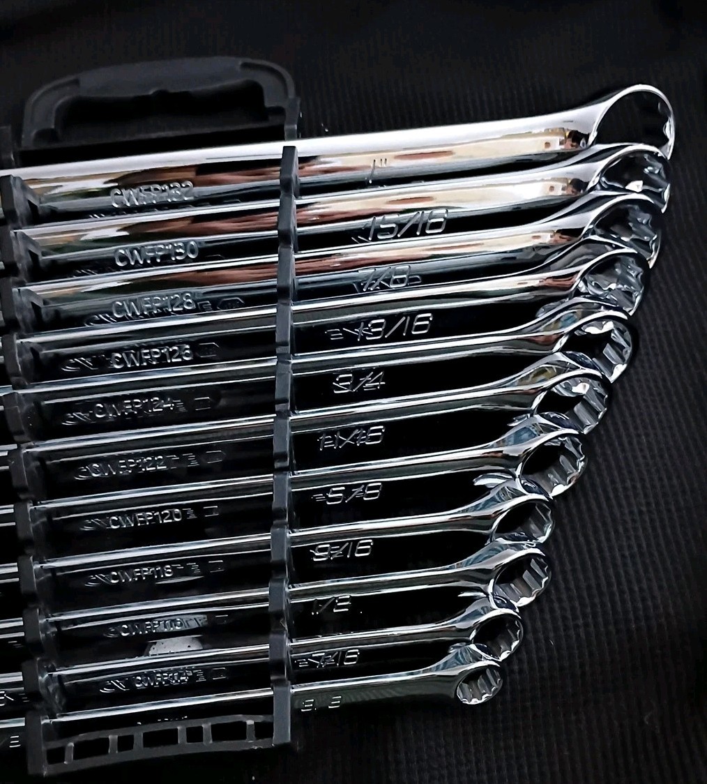 CARLYLE-11pc.,LONG  PATTERN COMBINATION WRENCH SET,    SAE 3/8"- 1" ,Older stamp