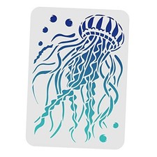 Drawing Stencil - 11.7x8.3 inch Reusable Seashore Reef Fish Stencils Jellyfish