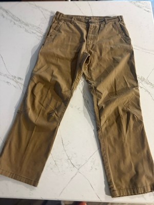 Cabela's Heavy Canvas Mens Beige Tan Cargo Work Pants 36 X 32 Pockets Hiking