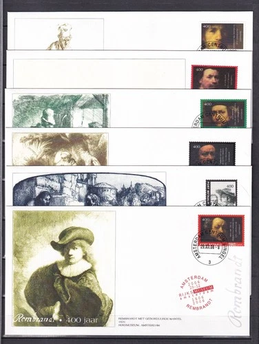 [G191843] Art Rembrandt Netherlands Nice Lot First Day Covers UNG