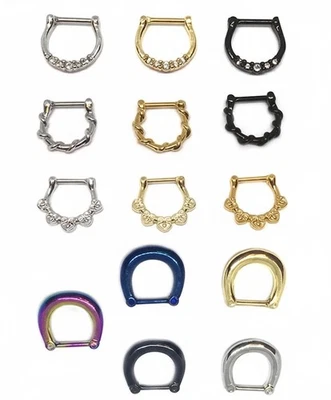 Hinged Clicker Septum Ring Hoop Tragus Nose Ear Ring Helix Ring - Image 1 of 3