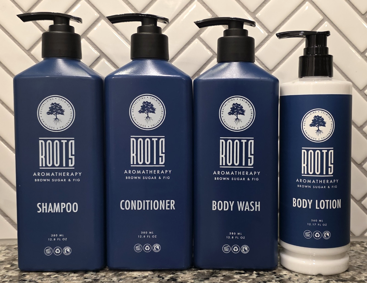 BUNDLE Roots Brown Sugar & Fig Shampoo, Conditioner, Body Wash