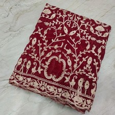 Vintage Indian Bridal Kashmiri Aari Zari Embroidery Dupatta Scarf Stole Hijab L"