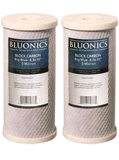  BLUONICS Carbon Block Water Filters Standard 4.5" x 10" Cartridge 2 pack 