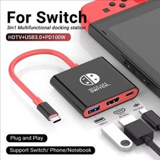 HDMI TV Dock For Nintendo Switch 1/2/OLED Docking Replacement Adapter Converter
