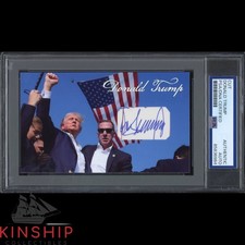 President Donald Trump signed Cut 3x5 Custom Card PSA DNA Slab Auto C6319