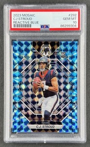 CJ Stroud 2023 Panini Mosaic Reactive Blue RC #292 PSA 10 GEM MINT - ROOKIE CARD