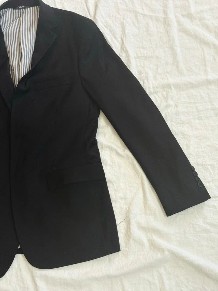 West End черный Sport пальто MP3 с подкладкой Blazer унисекс современный крой куртка Crown логотип - Изображение 2 из 4