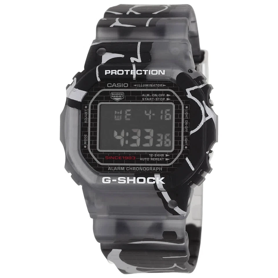 Casio G-Shock 5000 Series Alarm Quartz Digital Black Dial Watch DW-5000SS-1DR