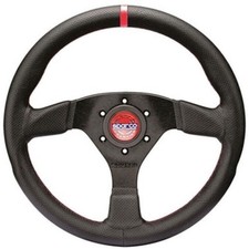Sparco 015r383plunrs Steering Wheel R383 Champion Black Leather Red Stiching