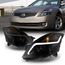 - for 2007 2008 2009 Nissan Altima 4-Door Sedan LED Strip Projector Headlight Bl
