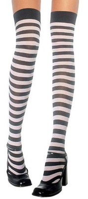 Hold Ups Striped Stockings in Various Colours