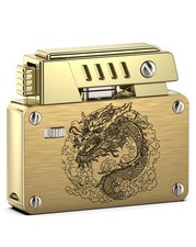 VVAY Accendino Benzina Vintage, Antivento, Motivo Drago - Fornito Senza Benzina
