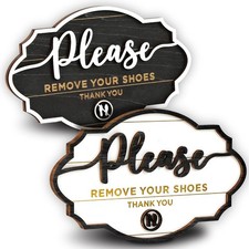 Please Remove Your Shoes Sign - 2 Pack Take Your Shoes Off Sign For Front Door,