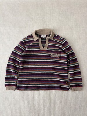 1990s emporio armani global navy knit wool sweater boxy archive vintage