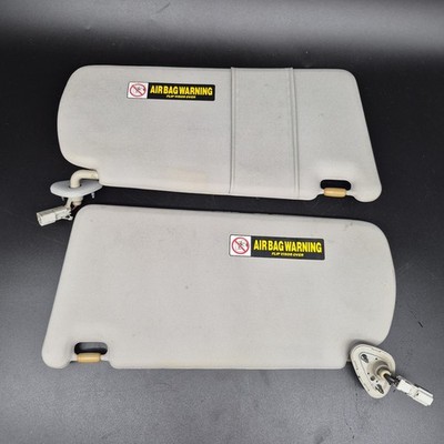 2004-2008 Acura TSX Sun Visor Driver & Passenger Set Gray LH RH OEM Lighted Pair