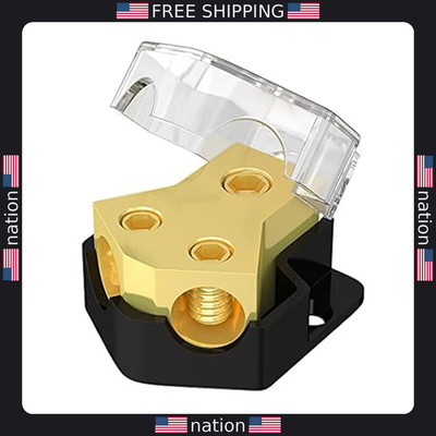 Joinfworld 12V Power Distribution Block for Car Audio - 2 Way Ground Splitter