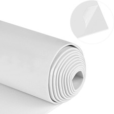 Neoprene Sponge Rubber Foam Sheets with Adhesive Backing, 12" x 60" x 1/16" Whit