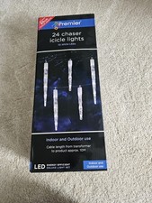Premier 24 Chaser Icicle Lights LED Indoor Outdoor Christmas Lights Decoration