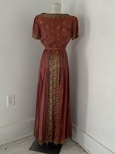 Antique 1920s Pure Silk Brocade European Elegant Dress