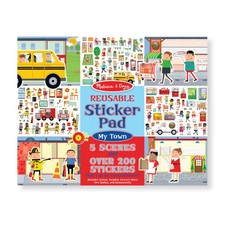 Melissa  Doug Reusable Sticker Pad: My Town - 200 Stickers and 5 Sce Toy