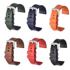 FKM Fluoro Rubber Watch Strap Band 18 19 20 21 22 23 24mm Quick Release Pins