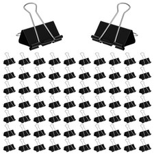 72 Pack Binder Clips, 2 Inch Extra Large Big Binder Clips Black Metal Big