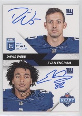 2017 Donruss Elite Blue Ink Davis Webb Evan Engram #PP-NY Rookie Auto RC 0ja2