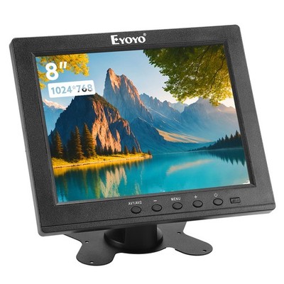 Eyoyo 8Inch HDMI Monitor 1024x768 HD Color Screen VGA BNC AV CCTV Camera Display