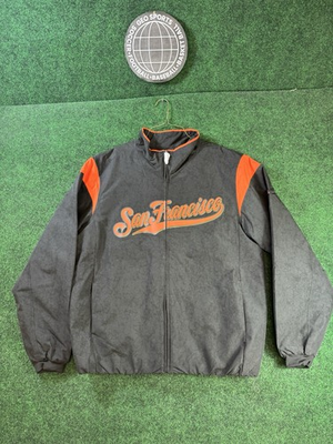 #ad San Francisco Giants Majestic On Field Thermal Full Zip Jacket SZ L DEFECT NWOT $71.96