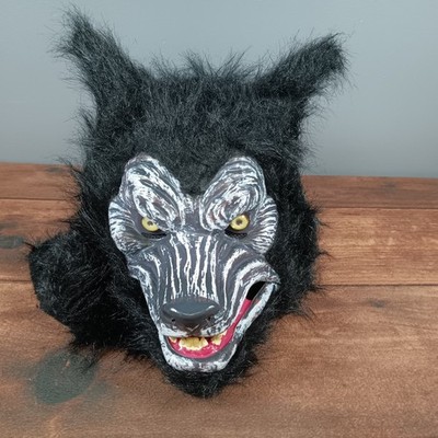 Wolfman Mask Halloween Costume Accessory Furry Werewolf Scary Creepy