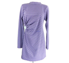 Zara Women's Large Dress Lilac Jacquard Mini Long Sleeve Cutout Heart NEW NWT