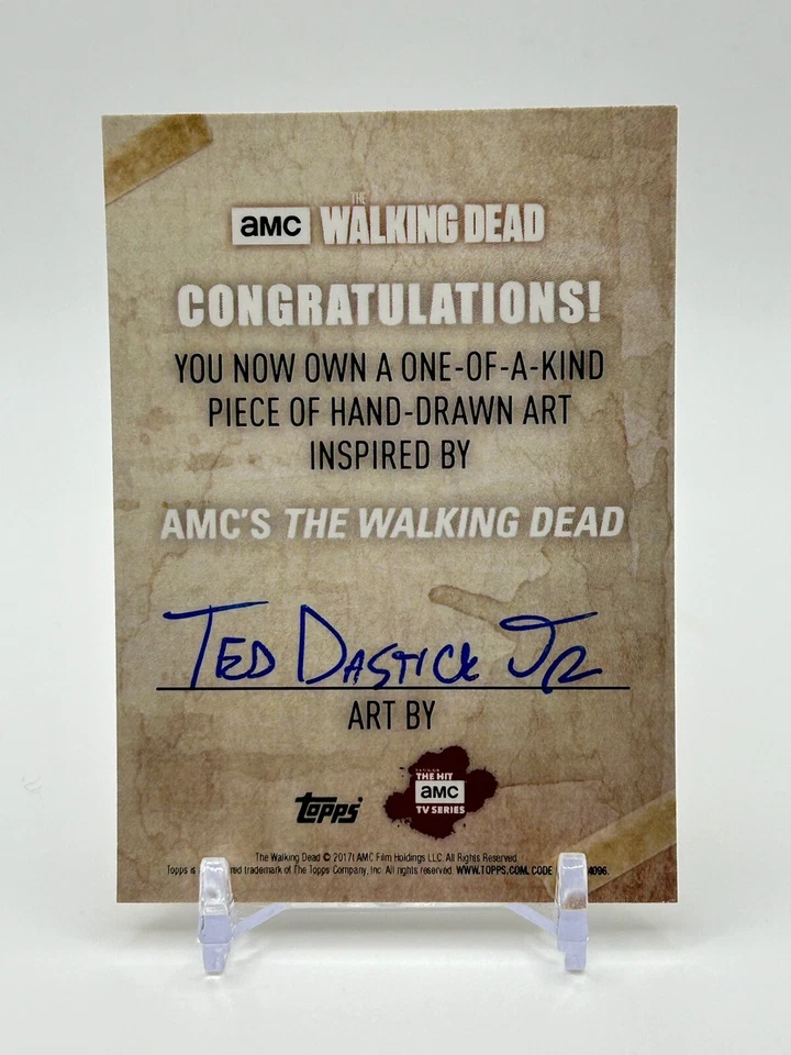 The Walking Dead (TWD) Hand-Drawn Zombie Sketch By Ted Dastic Jr. 1/1 - Image 2 of 2