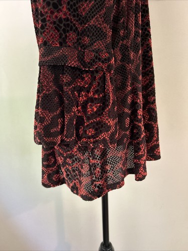 Vintage IC Paris Artsy Red Black Animal Print Jacket Big Buttons Sz L - Picture 17 of 21