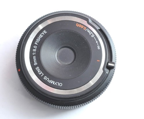 Olympus 9mm f8 Fisheye Pancake Wide Angle Digital Camera Lens M4/3 Mount