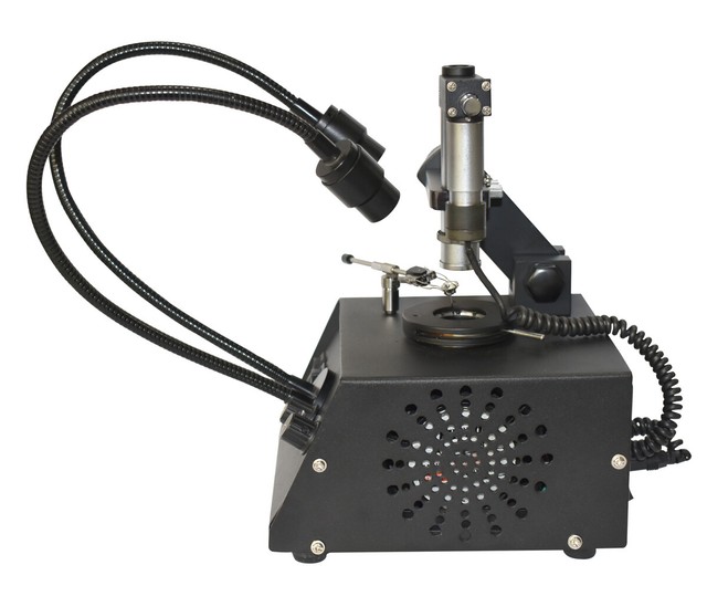 Gemology Prism Spectroscope w Scale on Professional Stand Dual Fibre