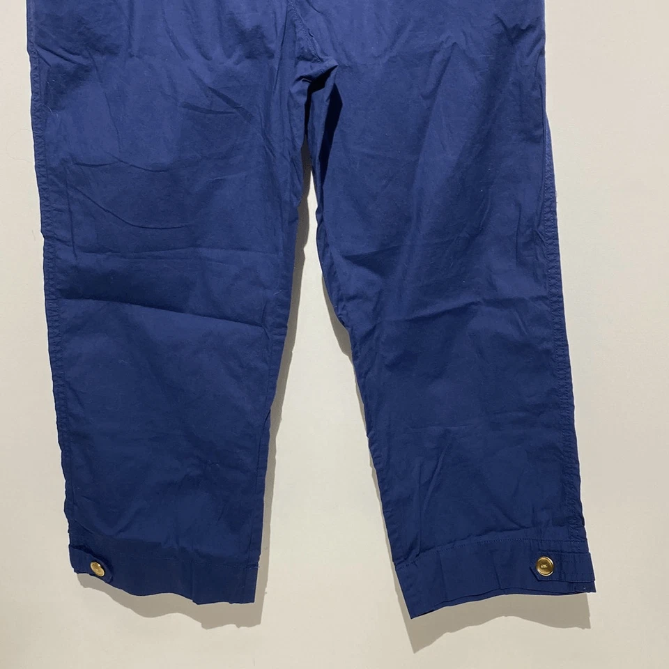 Hearts Of Palm Women's Blue Straight Leg Cotton Blend Chino Pants Size 8 - Image 2 of 4