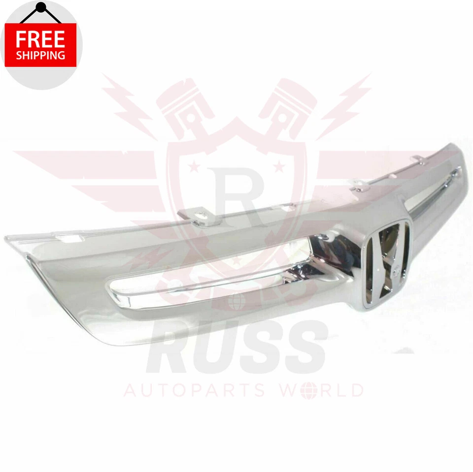 New Front Grille All Chrome For 2003-2005 Honda Accord 4 Door Sedan HO1200158 - Image 3 of 4