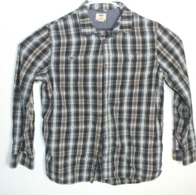 Vans Men's Button Up Blue Brown Shirt SizeL - Main Image