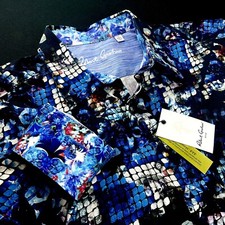 Robert Graham Geometric Embroidery Colorful Tropical Floral Paisley Shirt 2XL