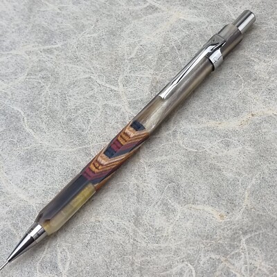 Hand Crafted Pentel P-205(0.5mm) Mechanical Pencil with Octagonal Buffalo Barrel