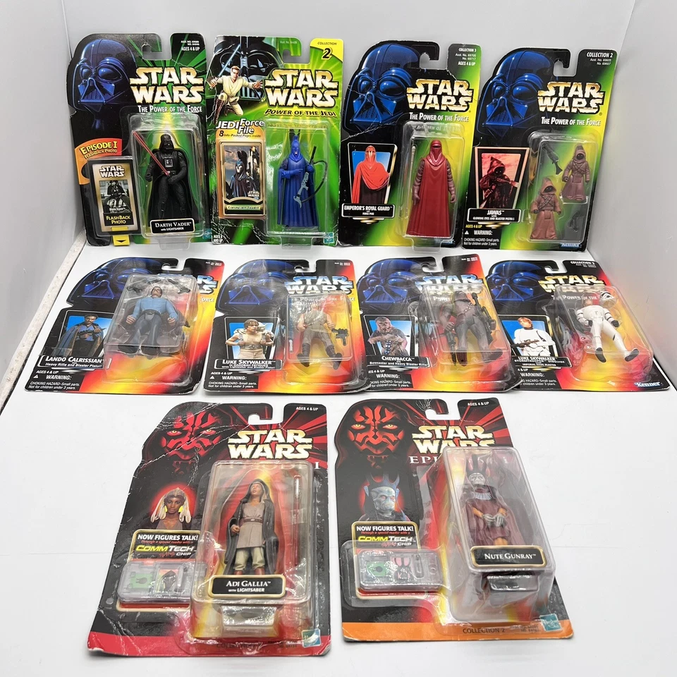 Lote de 10 bonecos de ação Star Wars conjunto antigo Jedi Force Guard, Darth Vader novo - Imagem 2 de 4