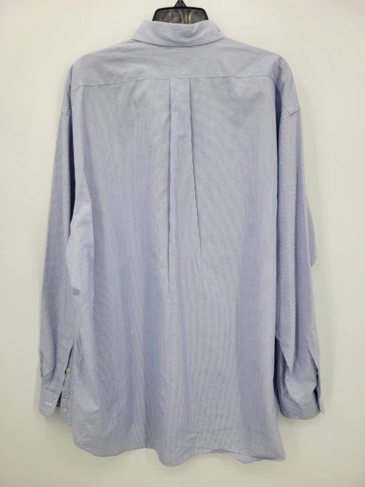 Camisa de golf Ralph Lauren para hombre XL Tilden azul a rayas manga larga con botones Foto 2 de 4