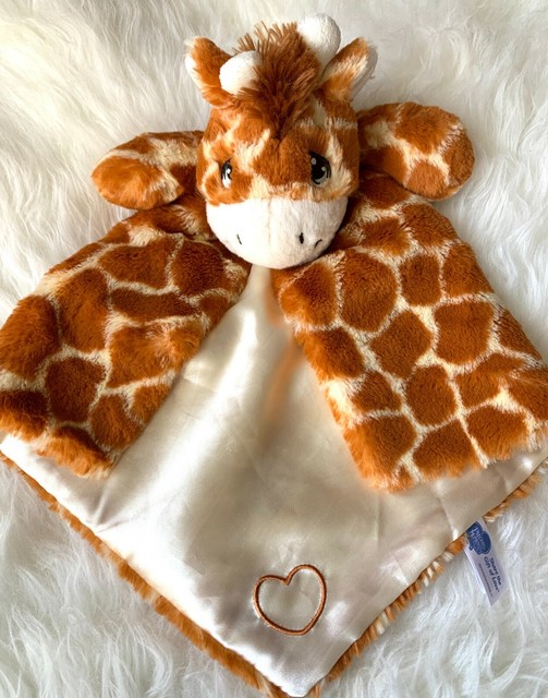 Precious Moments Giraffe Lovey Security Blanket Minky Heart Baby eBay