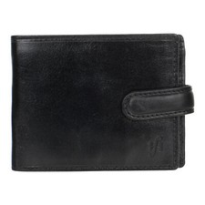 STARHIDE Mans Slim RFID Blocking Genuine Leather Bifold Zip Coin Pocket Wallet 